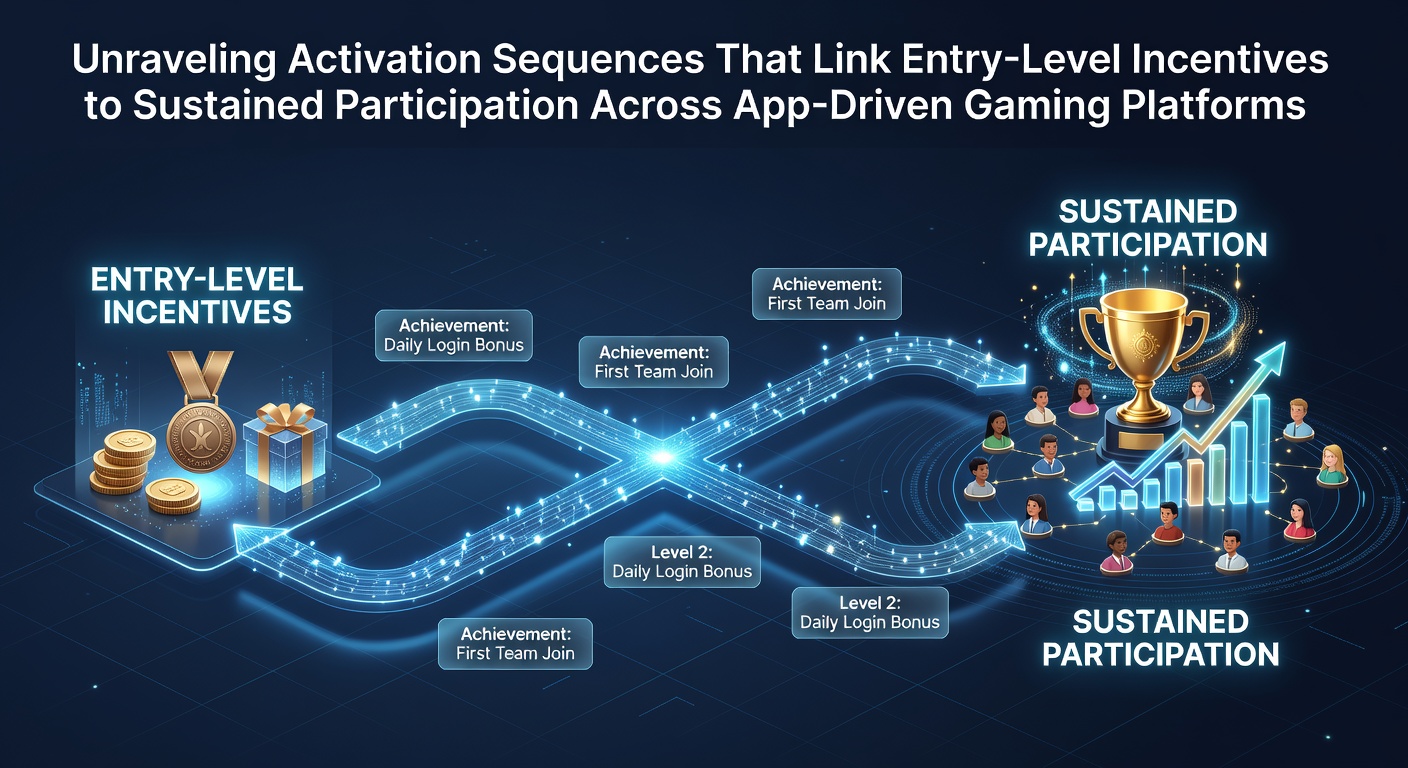 Darstellung von Aktivierungssequenzen in mobilen Gaming-Apps mit Einstiegsanreizen und Nutzerpfaden